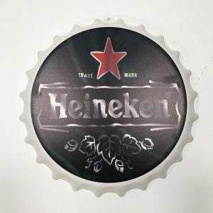 Placa Decorativa Tampa de Garrafa Heineken Gr