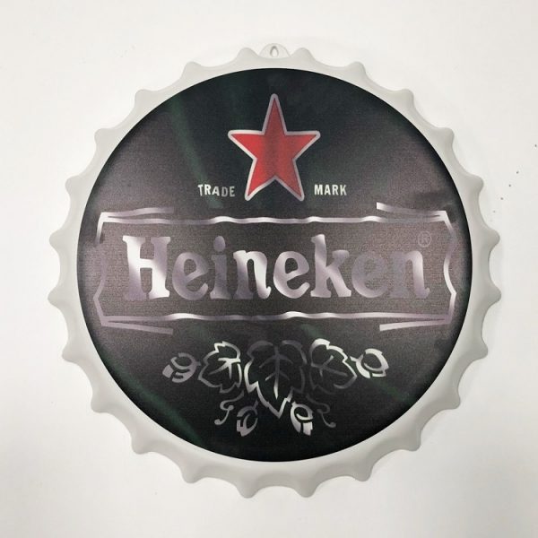 Placa Decorativa Tampa de Garrafa Heineken Gr