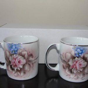 Jg de Canecas em Porcelana - Bodas de Prata