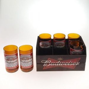 Engradado com 6 Copos de Vidro - Budweiser