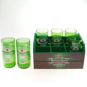 Engradado com 6 Copos de Vidro - Heineken