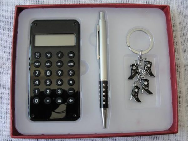 Conjunto de Caneta Esferográfica e Calculadora