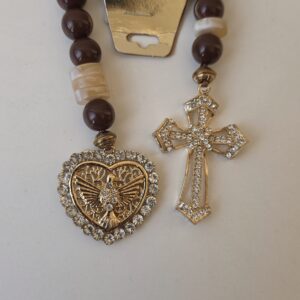 Dezena/Marcador de Bíblia Divino Espirito Santo Marron