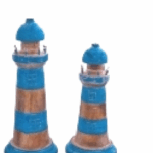 DUPLA DE FAROIS PATINA AZUL TURQUESA 20/17CM-ART2606