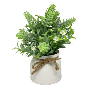 Mini Vaso Cachepot Plastico Com Buxus