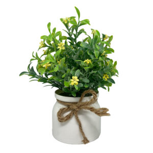 Mini Vaso Cachepot Plastico Com Flor do Campo