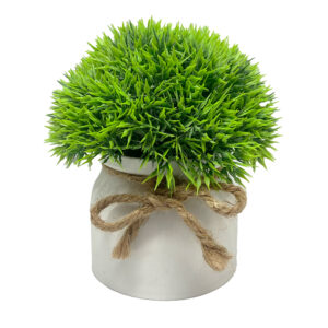 Mini Vaso Cachepot Plastico Com Bola De Grama