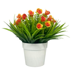 Mini Vaso Cachepot Plastico Com Rosas