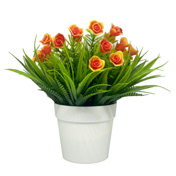 Mini Vaso Cachepot Plastico Com Rosas