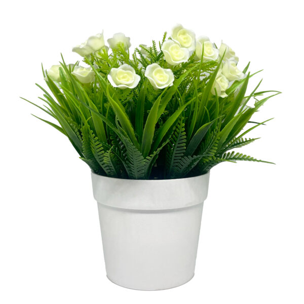 Mini Vaso Cachepot Plastico Com Rosas