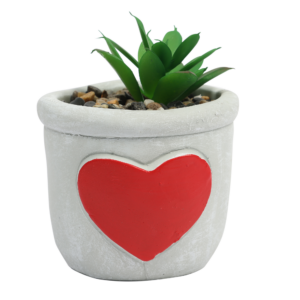 Mini Vaso Cachepot De Concreto Coração