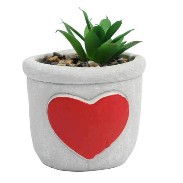Mini Vaso Cachepot De Concreto Coração