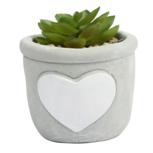 Mini Vaso Cachepot De Concreto Coração