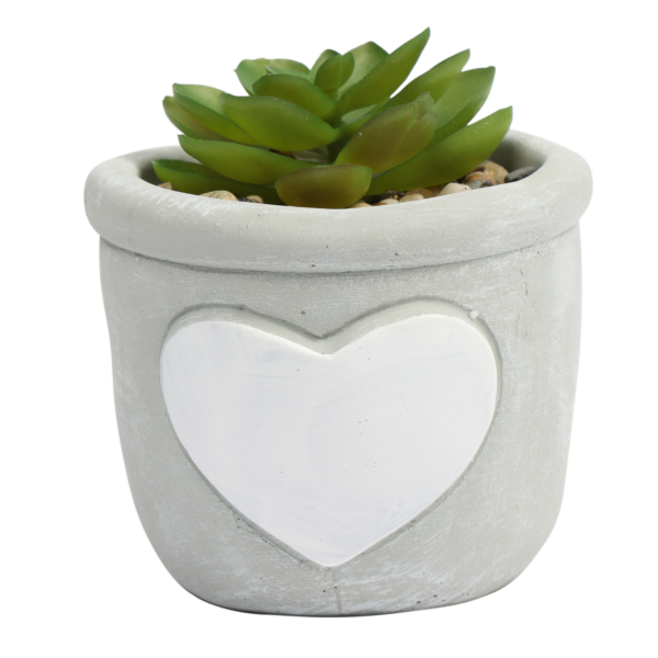 Mini Vaso Cachepot De Concreto Coração