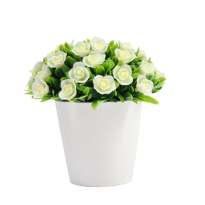 Mini Vaso Cachepot Plastico Com Rosas