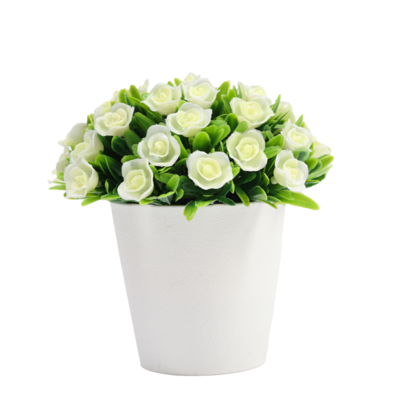 Mini Vaso Cachepot Plastico Com Rosas