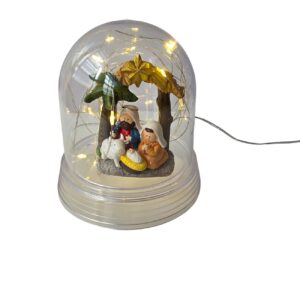 Mini Presepio Infantil Com Redoma+Fio de Fada BaseTransparente- M2