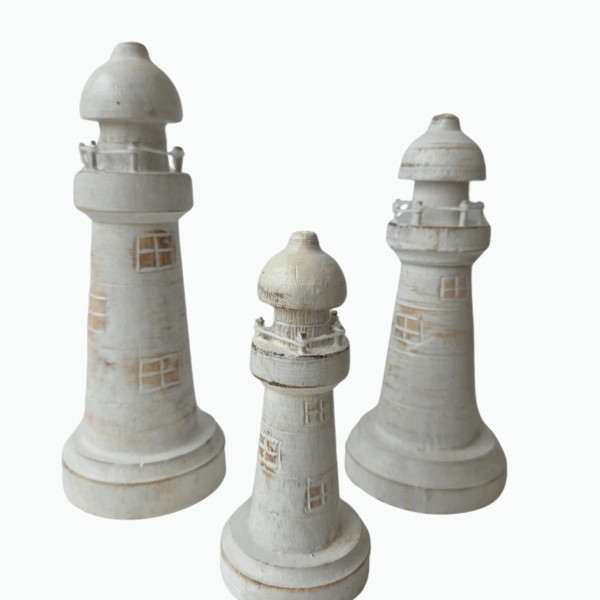 TRIO DE FAROIS PATINA BRANCO 25/20/17CM-ART2989