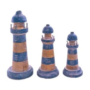 TRIO DE FAROIS PATINA AZUL 25/20/17CM-ART2101