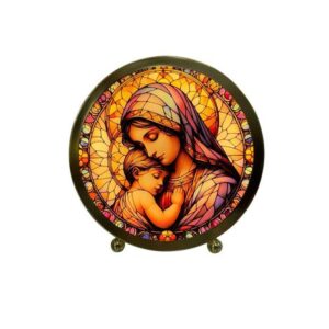 Enfeite Luminária de Vidro Mãe Rainha 11x11CM CAR-216