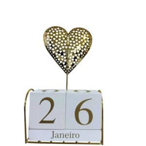 Calendario Dourado Coração 507