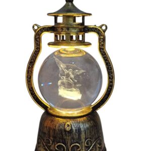 Luminária Lampião Ouro Velho São Miguel 14cm